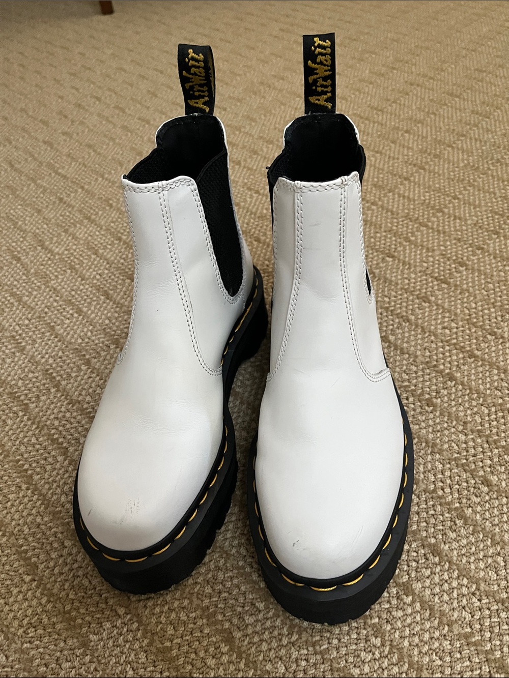Dr. Martens White Platform Chelsea Boots size 6 Women’s